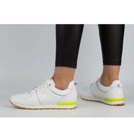 Nik Damen-Sportschuhe, Creepers aus Leder 05-0784-01, weiß 3
