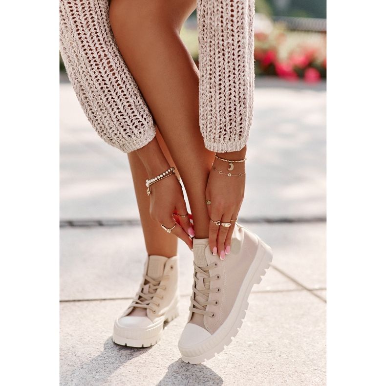 Damen-High-Top-Sneaker Big Star OO274006 Beige 2