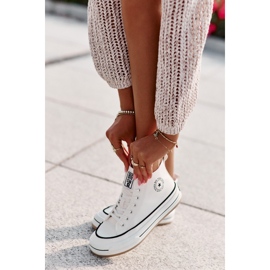 Isolierte Damen-Sneaker auf der Eco-Leder-Plattform Big Star OO274061 Weiß 3