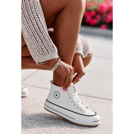 Isolierte Damen-Sneaker auf der Eco-Leder-Plattform Big Star OO274061 Weiß 5