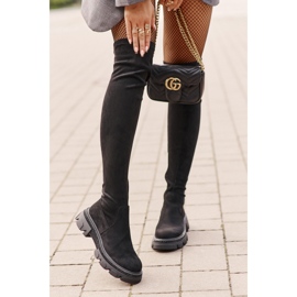 Overknee-Stiefel für Damen aus Öko-Wildleder in Schwarz Irithalla 6