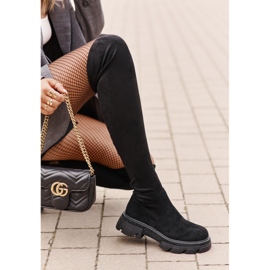 Overknee-Stiefel für Damen aus Öko-Wildleder in Schwarz Irithalla 3