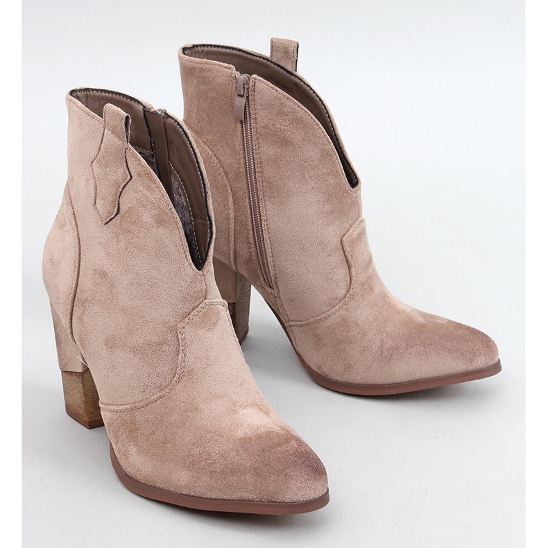 Sonett Khaki-Cowboystiefel mit hohem Absatz beige 1