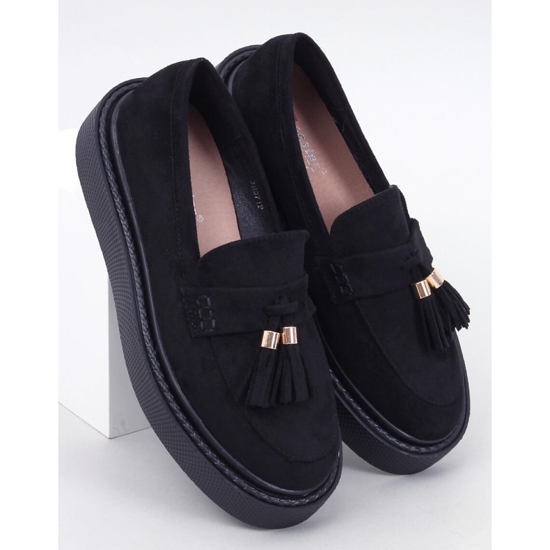 Trinity Black Plateau-Loafer mit Fransen schwarz 1