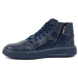 Olivier Herren-Lederschuhe, Winter-Sneaker 886K, Marineblau 1