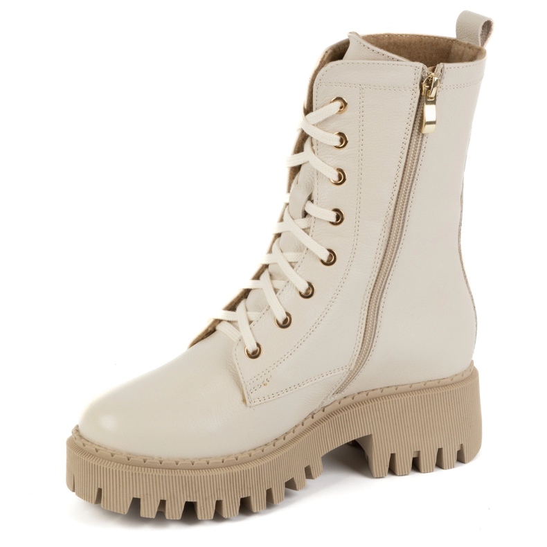 Olivier Damen-Lederstiefel, isoliert, 401BB, erbsenbeige 1
