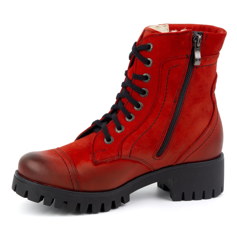 Olivier Damen-Lederstiefel, isoliert, 272BB, rot 1