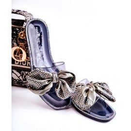 Frauengummi-Flip Flops mit Bug und schwarz-grauer Zirkonen 1