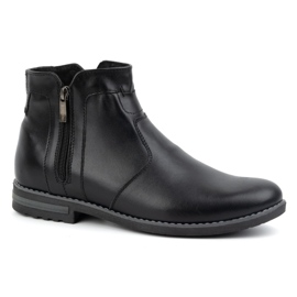 KOMODO Herren-Winterstiefel aus Leder, isolierte Chelsea-Stiefel 887K, schwarz 1