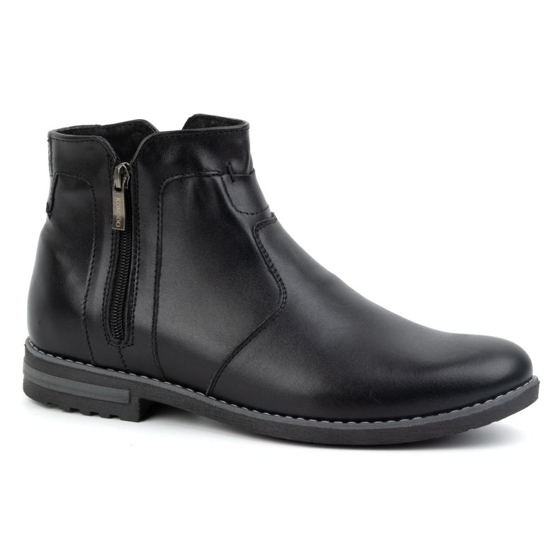 KOMODO Herren-Winterstiefel aus Leder, isolierte Chelsea-Stiefel 887K, schwarz 1