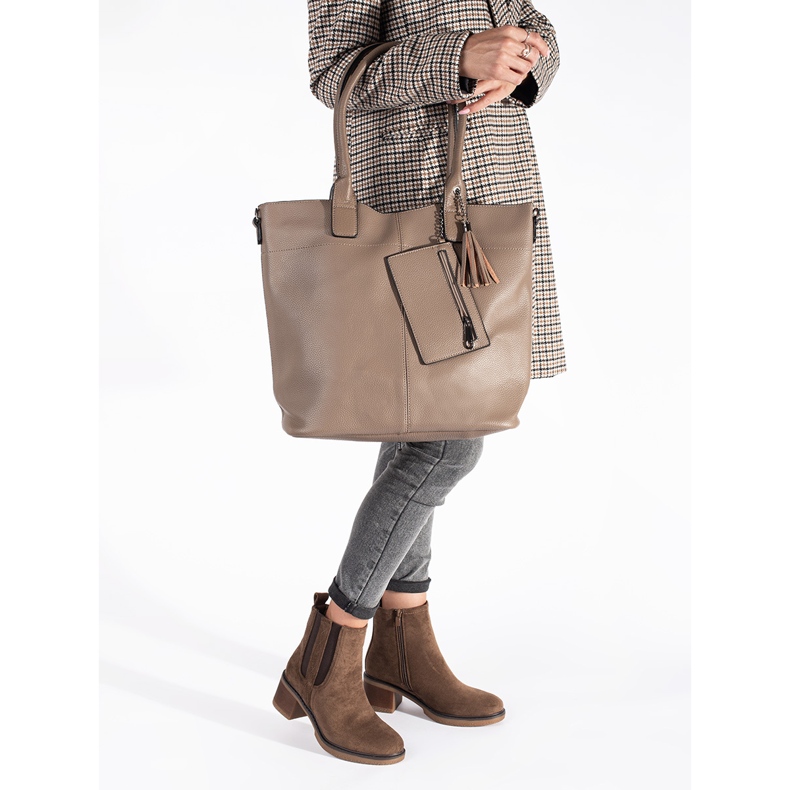 Seastar Braune Chelsea-Stiefel aus Wildleder mit hohem Absatz 2