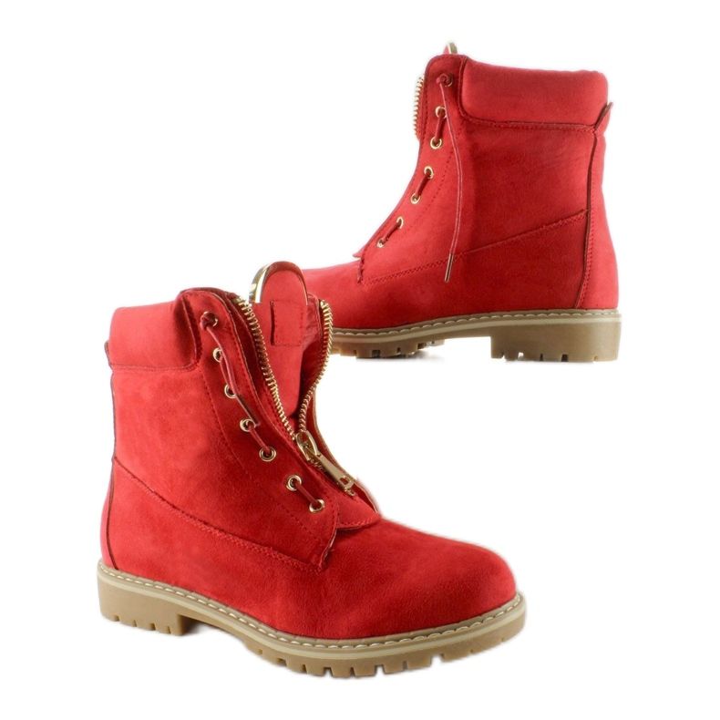 Wildleder Balmanschuhe glatt rot NC50 Rot 2