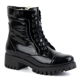 Olivier Damen-Lederstiefel, isoliert, 272BB, schwarzes Lackleder 1