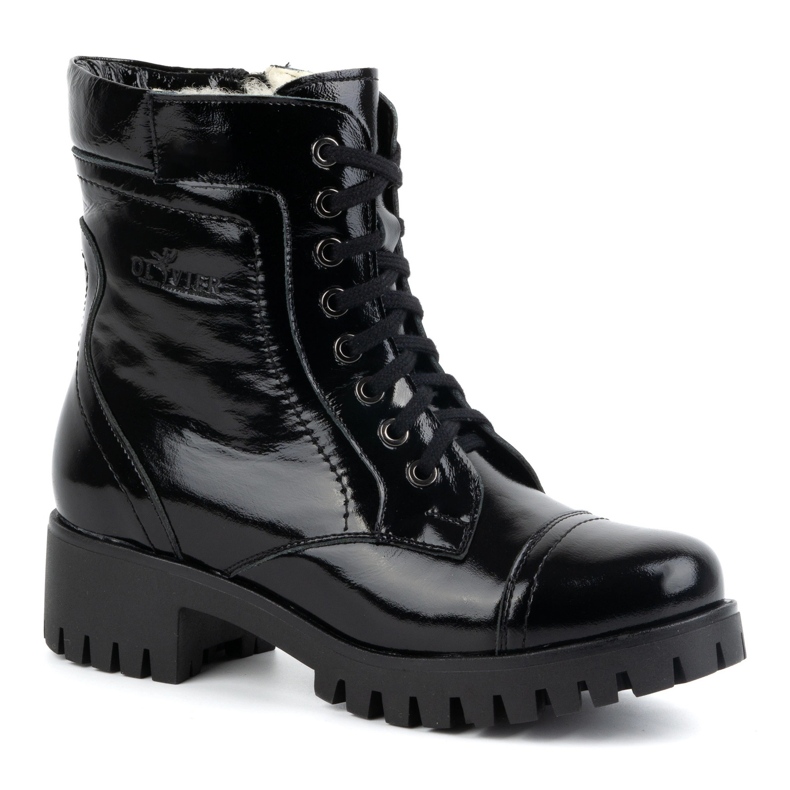 Olivier Damen-Lederstiefel, isoliert, 272BB, schwarzes Lackleder 1