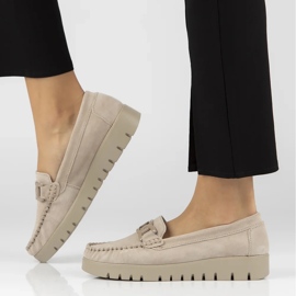 Filippo DP3334/24 Beigefarbene Ledermokassins 1