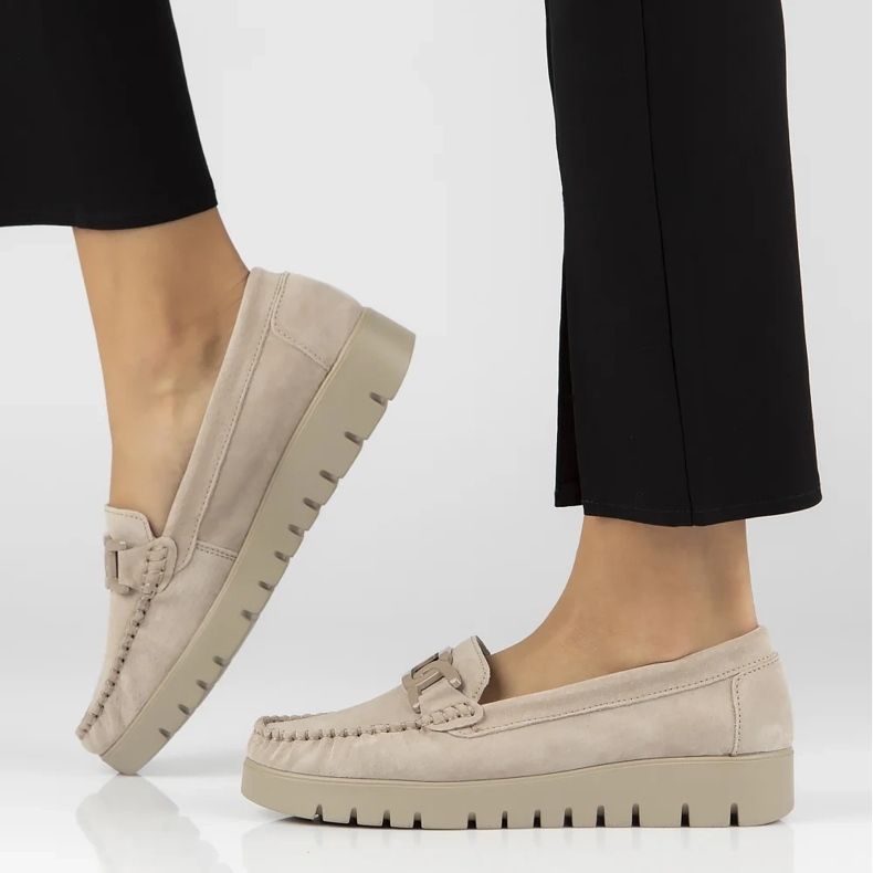 Filippo DP3334/24 Beigefarbene Ledermokassins 1