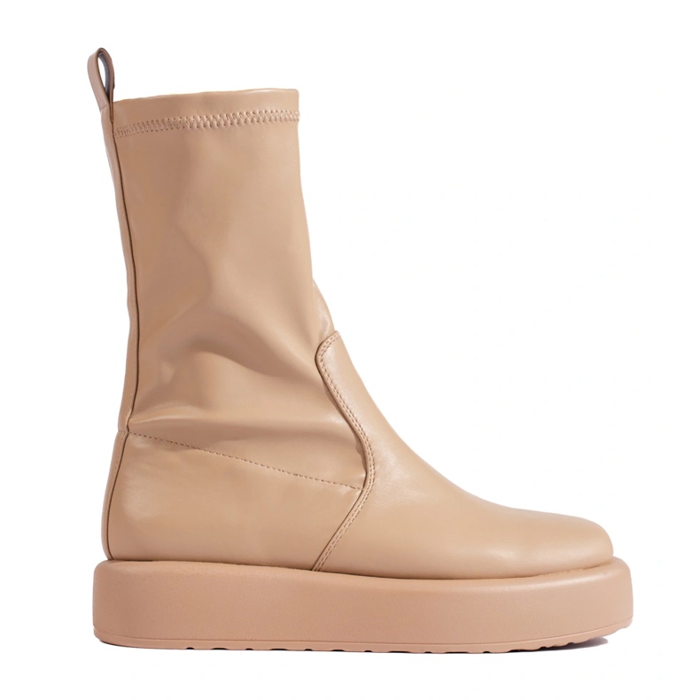 Beige Damenstiefeletten auf der Shelovet-Plattform 1