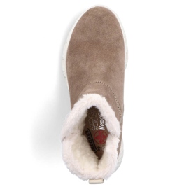 Wasserdichte Damenstiefeletten aus Leder, beige Schneestiefel Rieker M6050-64 2
