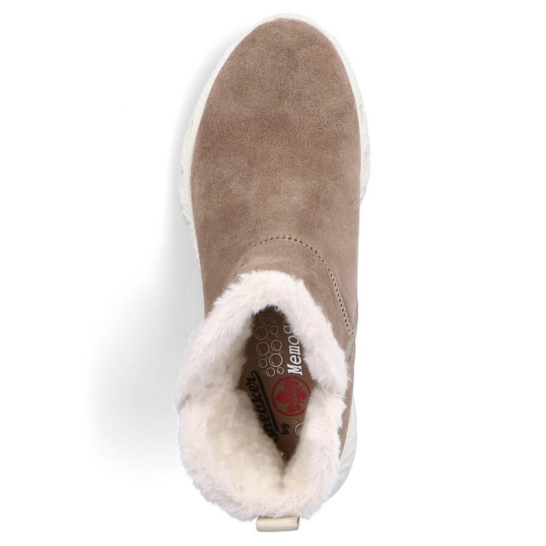Wasserdichte Damenstiefeletten aus Leder, beige Schneestiefel Rieker M6050-64 2