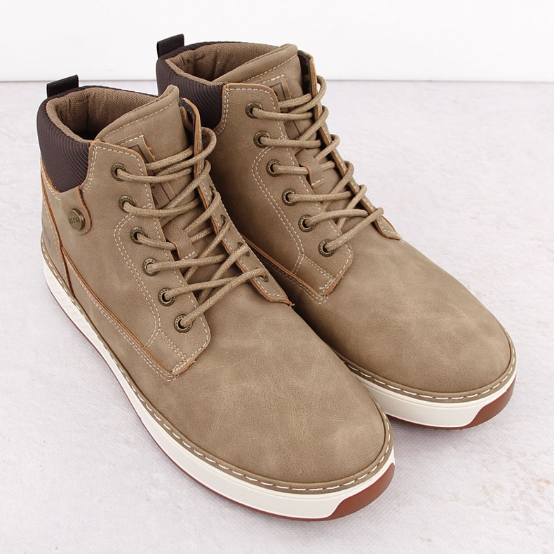 Hohe braune Herren-Sneaker Big Star OO174560 beige 2