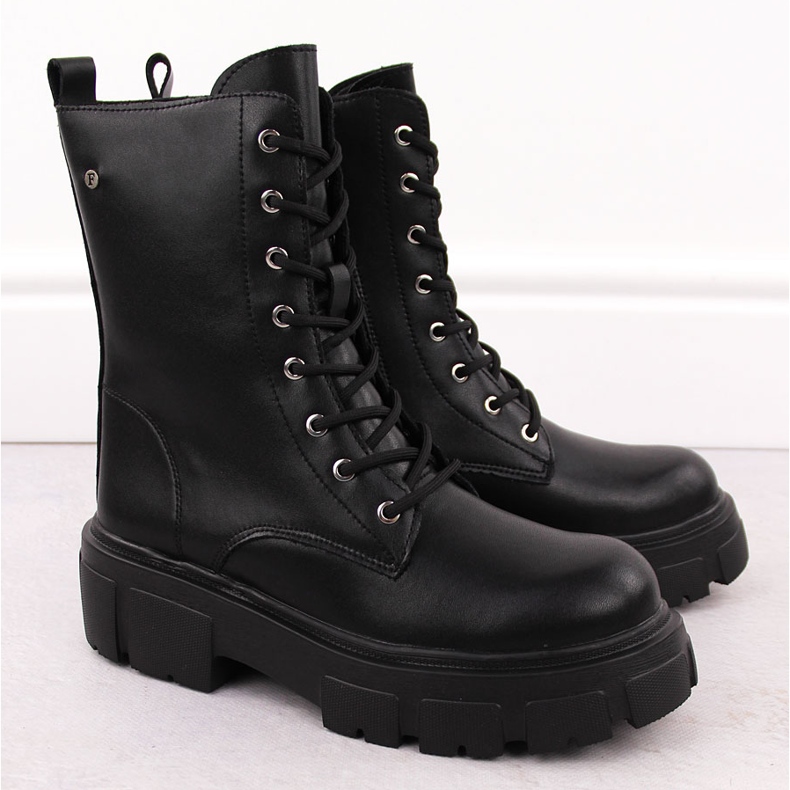Damen-Arbeiterstiefel aus schwarzem Leder Filippo DBT4759 2