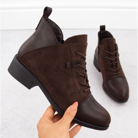 M. DASZYŃSKI Damen-Stiefeletten aus braunem Wildleder mit Isolierung M.Daszyński MR2458-7 1