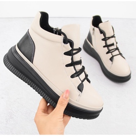 Isolierte Lederstiefel für Damen, beige, Artiker 55C1051 1