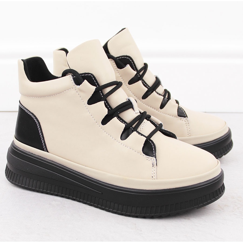 Isolierte Lederstiefel für Damen, beige, Artiker 55C1051 2