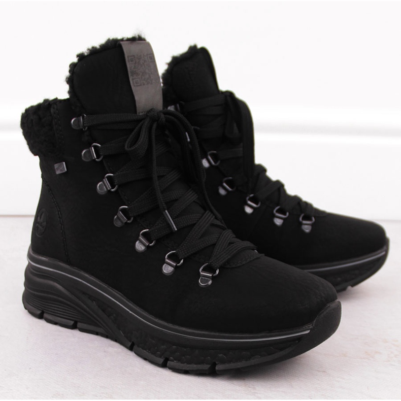 Wasserdichte isolierte Damenstiefel, schwarz Rieker 48034-00 2