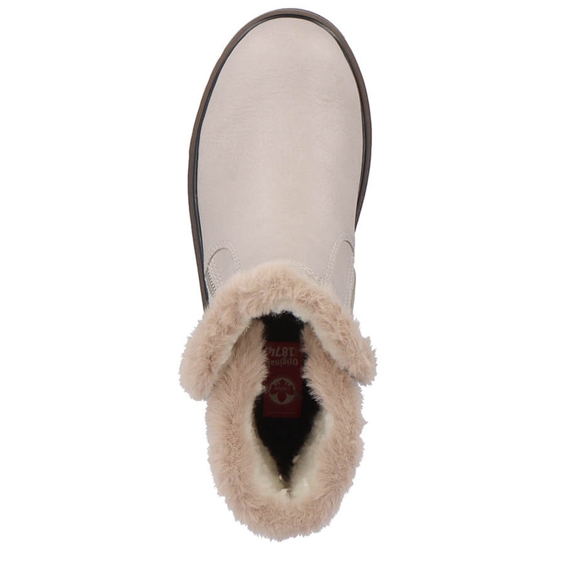 Beige Damenstiefel mit Fell Rieker Y3481-60 2