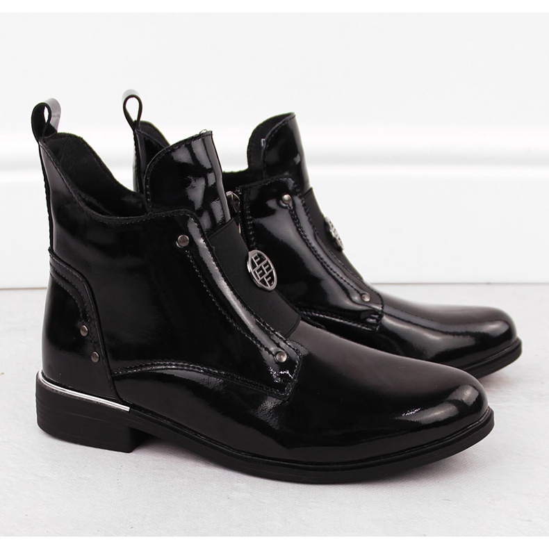 Filippo DBT4750 schwarze Damenstiefeletten aus Lackleder 2