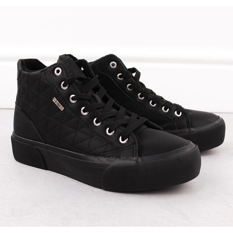 Schwarze, gesteppte, isolierte Sneakers Big Star OO274A480 2