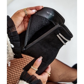 Isolierte Damen-Stiefeletten mit hohem Absatz, Öko-Wildleder, schwarzes Saivia 2