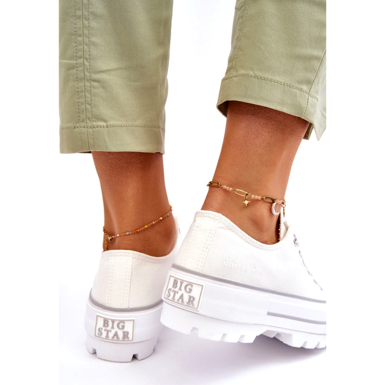 Stoff-Plateau-Turnschuhe Big Star LL274150 Weiß 3