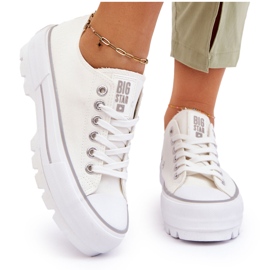 Stoff-Plateau-Turnschuhe Big Star LL274150 Weiß 4