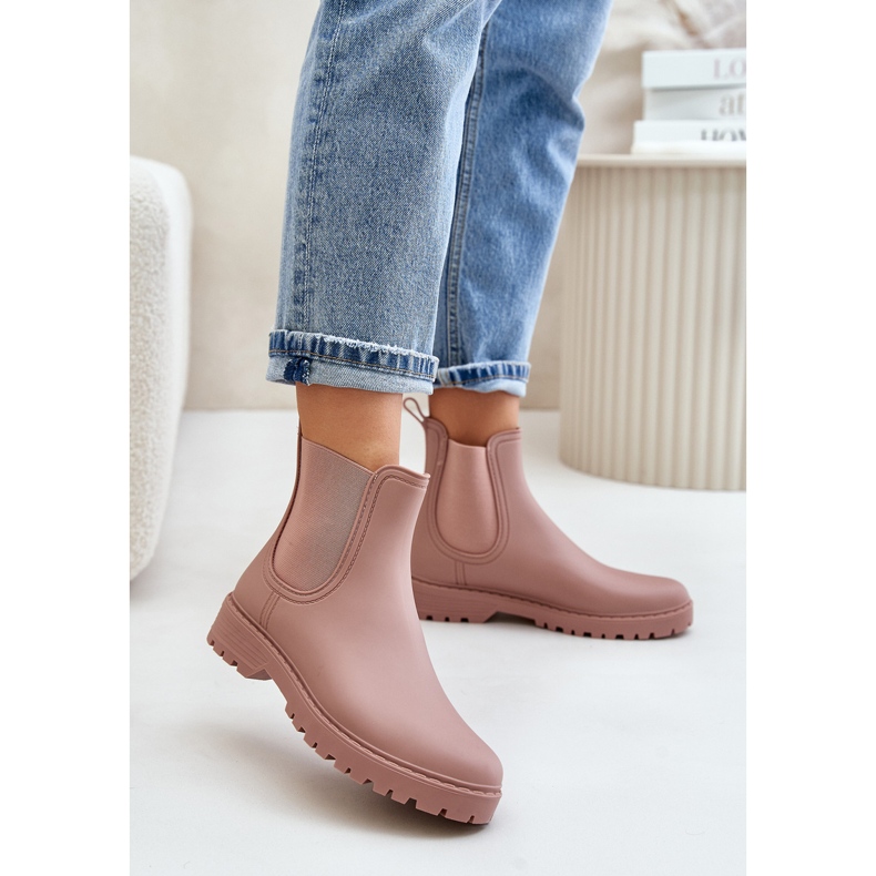 Damen-Gummistiefel mit elastischen Einsätzen, schmutzigrosa Ciariel 2