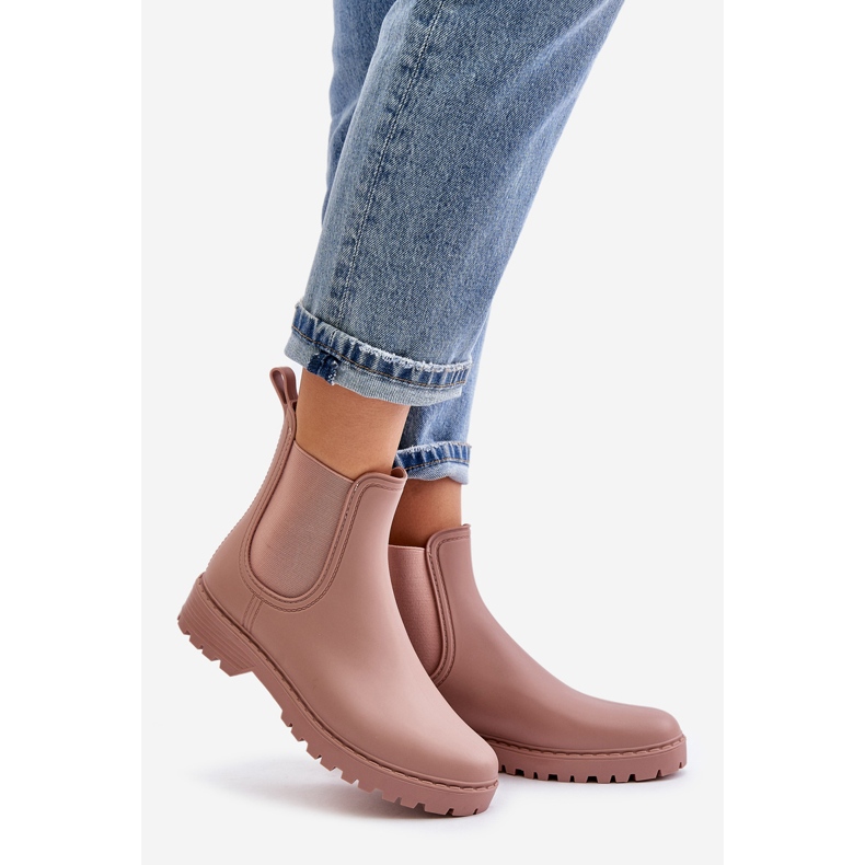 Damen-Gummistiefel mit elastischen Einsätzen, schmutzigrosa Ciariel 1