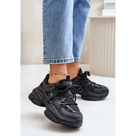 Damen-Sneaker mit dicker Sohle, Schwarz Amoserna 2