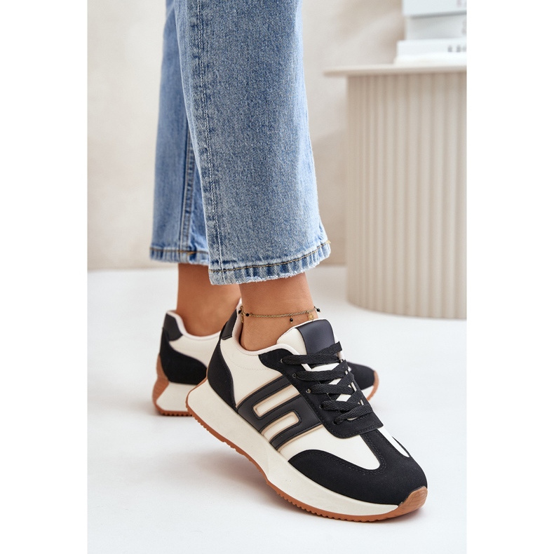 Damen-Sneaker, Sportschuhe auf der Plattform, Black Thari schwarz 2