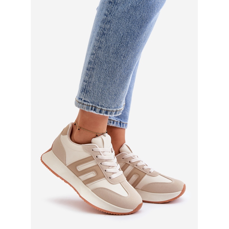 Damen-Sneaker, Sportschuhe auf der Plattform, Beige Thari 1