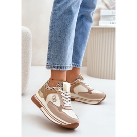 Damen-Plateau-Sneaker Beige Debizia 2