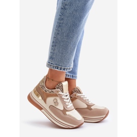 Damen-Plateau-Sneaker Beige Debizia 1