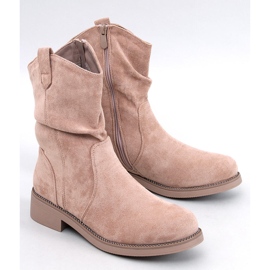 Flache Stiefeletten Vashtis aus khakifarbenem Wildleder beige 1