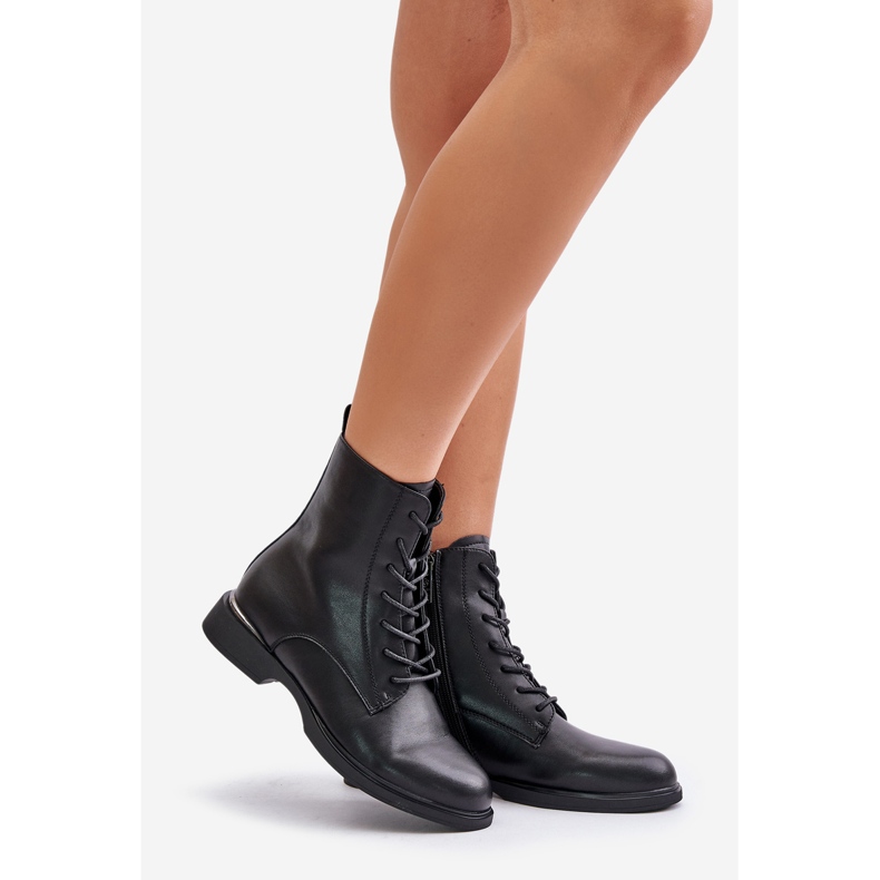 Isolierte Damen-Arbeiterstiefel Naturleder Vinceza 66691 Schwarz 1