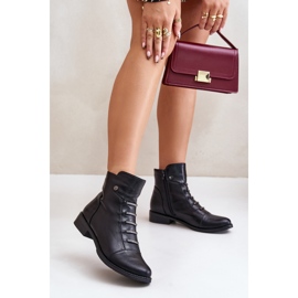 Isolierte flache Damenstiefel Black Labise schwarz 2