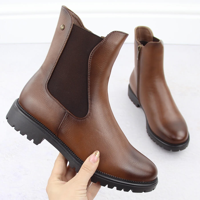 Isolierte Chelsea-Stiefel für Damen, braun, Potocki 12418 1