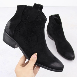 Isolierte Cowboystiefel für Damen, schwarz Potocki SZ12189 1