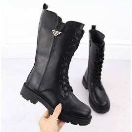 Damen-Arbeiterstiefel aus schwarzem Leder Filippo DBT6302 1