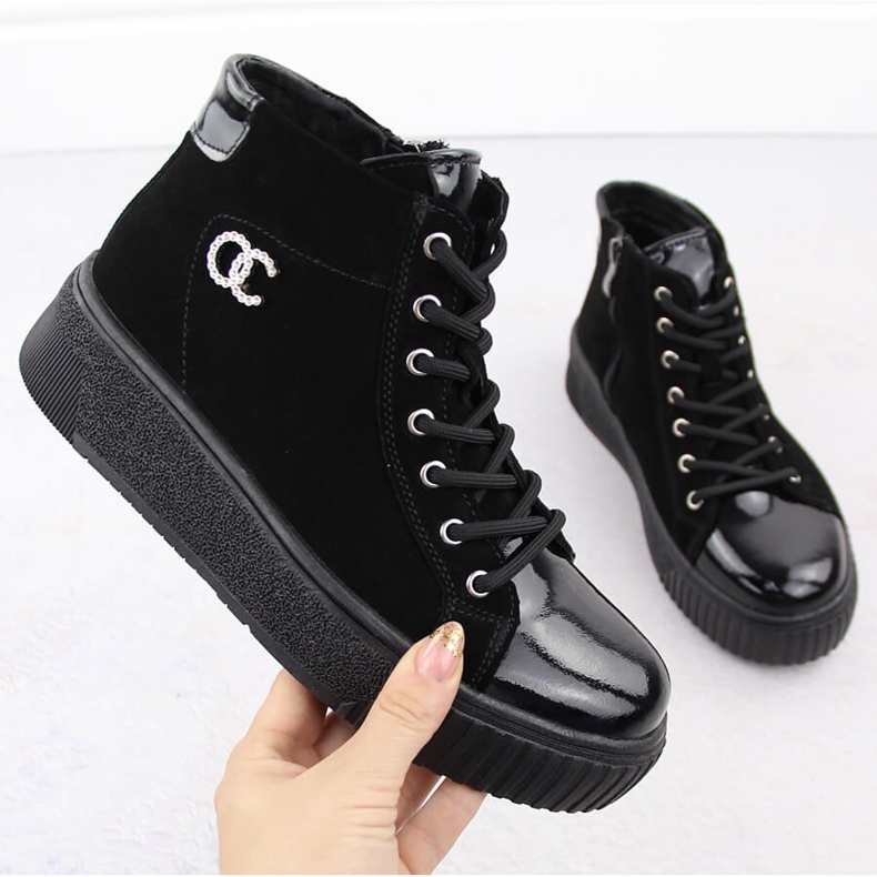 Filippo DBT6483 Damen-Sneaker aus schwarzem Leder 1