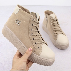 Filippo DBT6483 Damen-Sneaker aus Leder beige 1